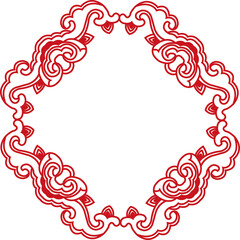 Ancient Chinese Retro Pattern spiral curve cross chain frame line