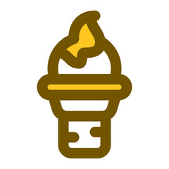 Ice Cream Yellow Style Icon vector design and illustration template