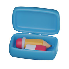 3D Pencil Case Illustration