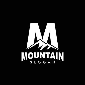 Letter M Mountain Logo. Explore Mountain Advanture Symbol Company Logo Template