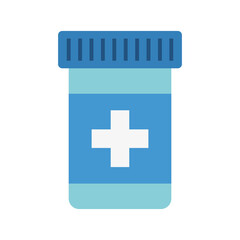 Medical pharmacy bottle of pills. Vector illustration