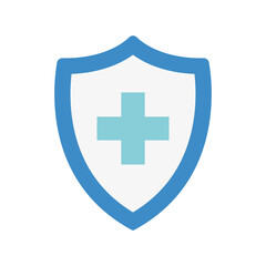 Medic shield icon. Health insurance. Virus protection. Health care concept.