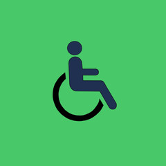 handicap symbol on a wheelchair