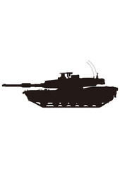 Fototapeta premium US Army M1A2 tank silhouette アメリカ 現代 戦車