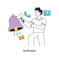 Notification  Flat Style Design Vector illustration. Stock illustration