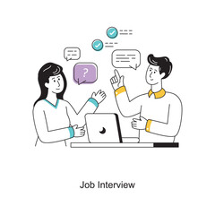 Job Interview Flat Style Design Vector illustration. Stock illustration
