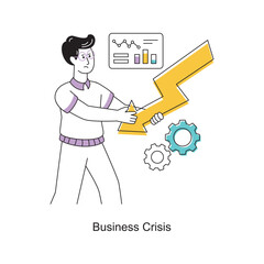 Business Crisis Flat Style Design Vector illustration. Stock illustration