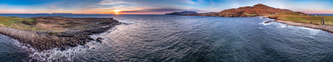 Muckross Head peninsula during sunset - about 10 km west of Killybegs village in county Donegal on the west coast of Ireland