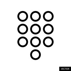 Dialpad, Phone number key pad vector icon in line style design for website, app, UI, isolated on white background. Editable stroke. Vector illustration. © Siddhesh