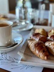 coffee and croissant for breakfast 