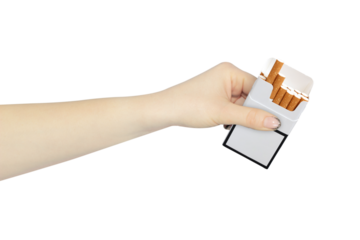 outstretched hand with a pack of cigarettes, give cigarettes, smoking cessation, nicotine addiction