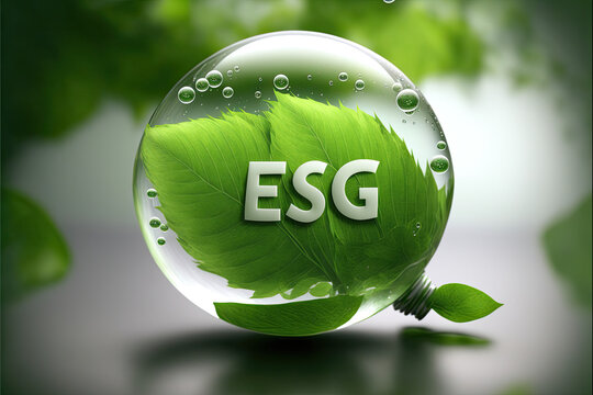 Environmental, social, and governance (ESG) investing - bubble with greenery background