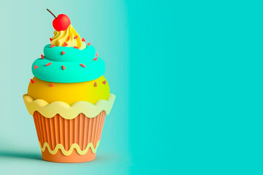 Delicious cupcake isolated. Geneartive AI
