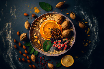 healthy food, vegetables and fruits Generative AI