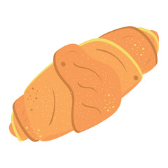 Isolated colored croissant bakery product image Vector