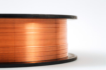 Welding wire spool on a white background