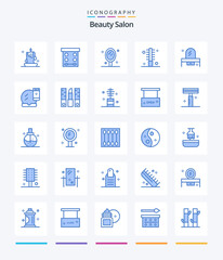 Creative Beauty Salon 25 Blue icon pack  Such As salon. female. powder. curly. salon