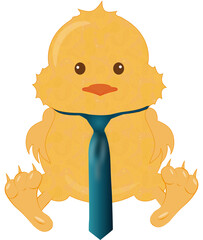 frisch geschlüpftes Küken mit einer Krawatte