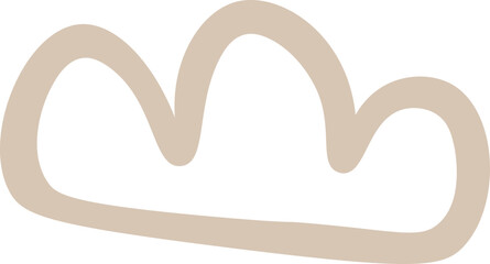 Hand drawn simple line cloud flat icon