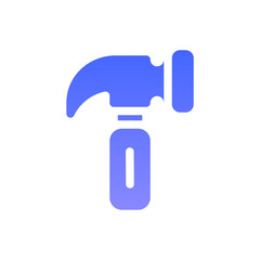hammer flat gradient icon