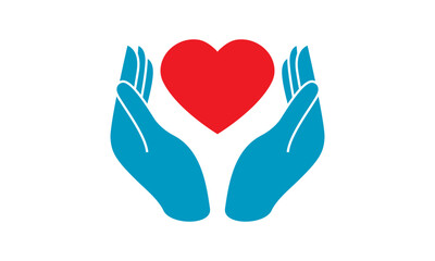 Heart Hand Logo Illustrations & Vectors