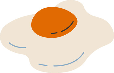 Fried egg flat icon Breakfast