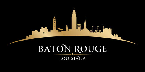 Fototapeta premium Baton Rouge Louisiana city silhouette black background