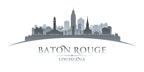 Naklejka premium Baton Rouge Louisiana city silhouette white background