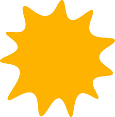 Hand drawn sun flat icon