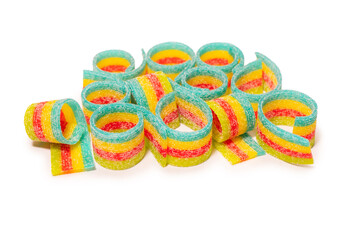 Colorful gummy candies. Isolated on a white background.