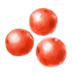 Mistletoe holly leaf and berry Christmas holiday season decorative element watercolor painting illustration