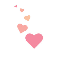 Five pink hearts on a white background made of vector - 562444445