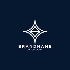 Abstract initial letter B star shape logo design template