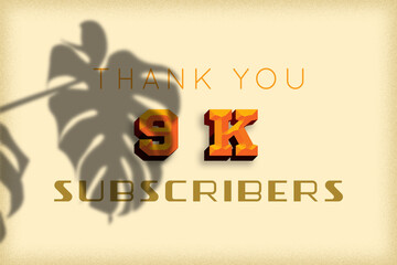 9 K  subscribers celebration greeting banner with Embossed Design