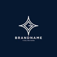 Obraz premium Abstract initial letter G star shape logo design template