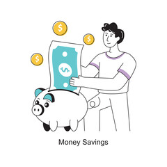 Money Savings Flat Style Design Vector illustration. Stock illustration