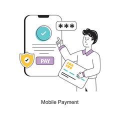 Mobile Payment  Flat Style Design Vector illustration. Stock illustration
