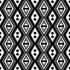 Seamless geometric pattern. Black and white background. Vector illustration.