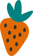 Tasty healthy fruit flat icon Strawberry