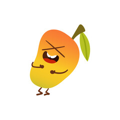 Cute Cartoon Emotional Mango character stickers on white background