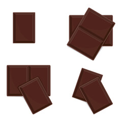Large chocolate bar without packaging, color isolated vector illustration in cartoon style