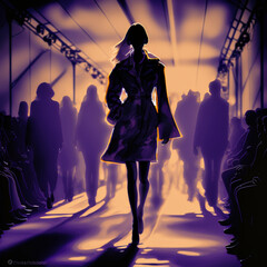 silhouette of women ramp walk