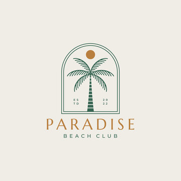 Palm tree vintage logo design 