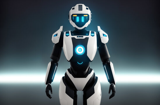 modern futuristic robot created with Generative AI technology