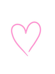 pink heart isolated on white background