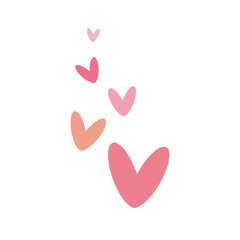 Five pink hearts on a white background made of vector - 562450654
