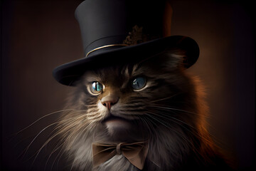 cat in a top hat, generative ai