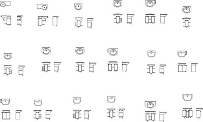 hand washing cabinet vector illustration sketch multi sided view