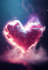 Saint Valentin, fête des amoureux. Coeur Carte de voeux, cadeau pour couples. Generative AI.