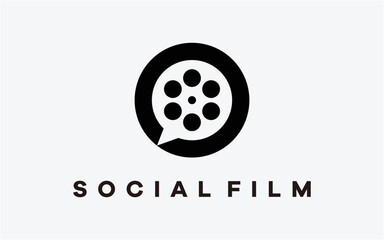 design film and chat logo modern simple